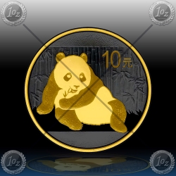 1oz KITAJSKA "Panda" 2015 (Black Rhodium + Gold)